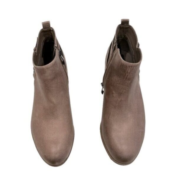 NEW Lauren Blakwell "Stacie" Taupe  Low Heel Zip Ankle Everyday Casual Boots 7.5 - Picture 7 of 11